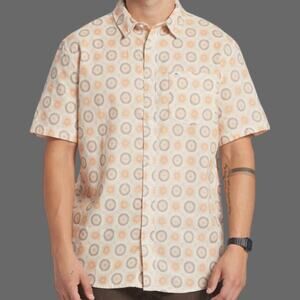 Quiksilver Hemp Mandala SS Woven Shirt Multicolor Mens Medium NWT